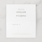 Einfache Elegante Moderne Hochzeit Platzkarte (Außenseite Aufgefaltet)