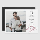 Einfache Elegante Moderne Hochzeit retten das Date Magneteinladung (Vorne/Hinten)