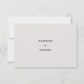 Einfache Elegante Moderne Hochzeit RSVP Custom (Rückseite)