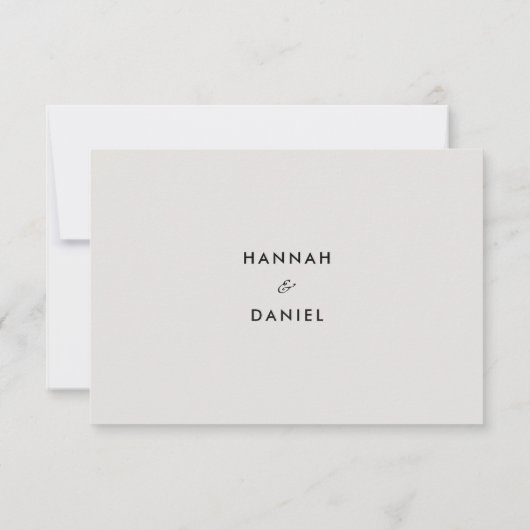 Einfache Elegante Moderne Hochzeit RSVP Custom (Rückseite)