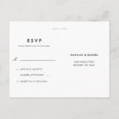Einfache Elegante Moderne Hochzeit RSVP Postkarte (Rückseite)