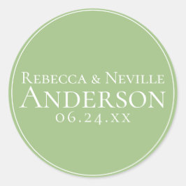 Einfache Elegante Moderne Hochzeit Runder Aufkleber