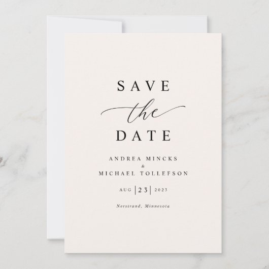 Einfache Elegante Moderne Hochzeit Save The Date (Vorderseite)