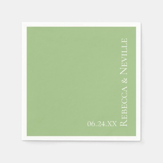 Einfache Elegante Moderne Hochzeit Serviette (Vorderseite)