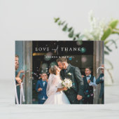 Einfache Elegante Moderne Hochzeiten Foto Neu Dankeskarte (Stehend Vorderseite)