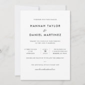 Einfache elegante, moderne Hochzeitsfeier Einladung (Vorderseite)