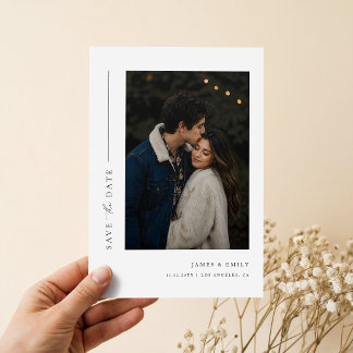 Einfache elegante moderne Hochzeitsfoto Save The Date