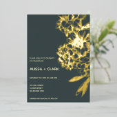 Einfache Elegante Moderne Hochzeitsreise mit dem B Folieneinladung (Stehend vorne)