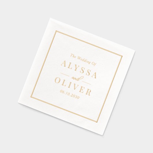 Einfache Elegante Moderne Hochzeitsreise Servietten Mit Folie (Links)