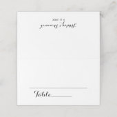 Einfache Elegante Moderne Hochzeitsstimmung - Tisc Platzkarte (Außenseite Aufgefaltet)