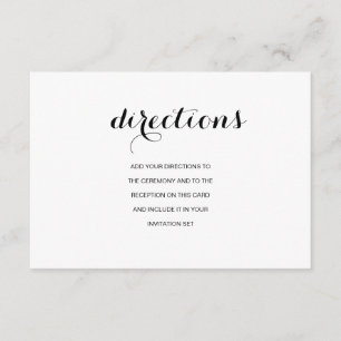 Einfache elegante moderne Hochzeitswegweiser-Karte Begleitkarte