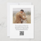 Einfache Elegante Moderne Kalligrafie Script QR Co Save The Date (Rückseite)