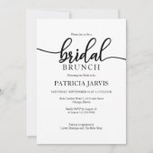 Einfache Elegante Moderne Kalligraphie Bridal Brun Einladung (Vorderseite)