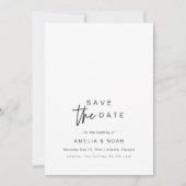 Einfache Elegante Moderne Kalligraphie Save the Da Einladung (Vorderseite)