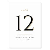 Einfache Elegante Moderne klassische Hochzeitsstim Tischnummer (Rückseite)