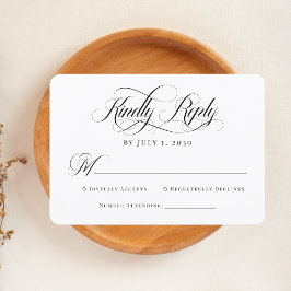 Einfache Elegante Moderne Klassische Schrift RSVP Karte