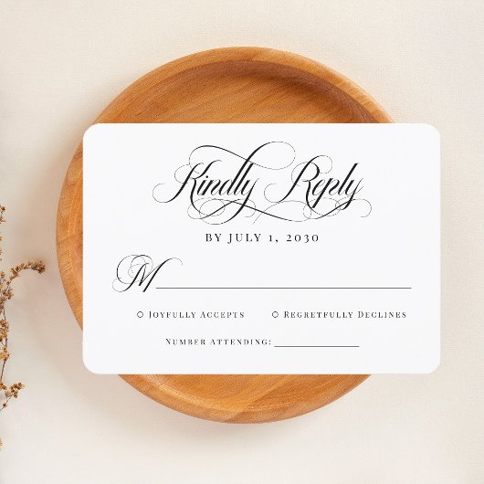 Einfache Elegante Moderne Klassische Schrift RSVP Karte
