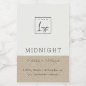 EINFACHE ELEGANTE MODERNE KRAFT WHITE LOGKANDLE LEBENSMITTELETIKETT (Einzelnes Label)