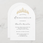 Einfache Elegante Moderne Kunst Tiara Quinceanera Einladung (Vorne/Hinten)