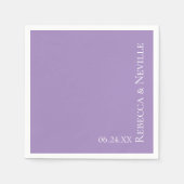 Einfache Elegante Moderne Lavendel Hochzeit Serviette (Vorderseite)