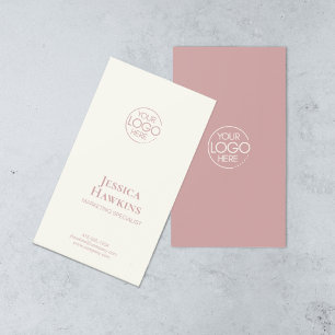 Einfache Elegante Moderne Logos Dusty Rose Berufli Visitenkarte