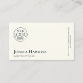 Einfache Elegante Moderne Logos Navy Blue Beruflic Visitenkarte (Vorderseite)