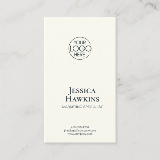 Einfache Elegante Moderne Logos Navy Blue Beruflic Visitenkarte (Vorderseite)