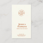 Einfache Elegante Moderne Logos Orange Beruflich Visitenkarte (Vorderseite)