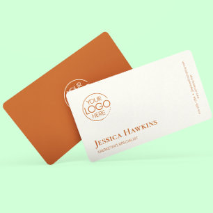 Einfache Elegante Moderne Logos Orange Beruflich Visitenkarte