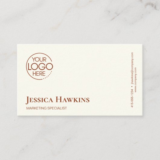 Einfache Elegante Moderne Logos Terracotta Berufli Visitenkarte (Vorderseite)