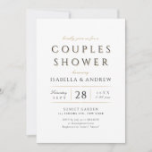 Einfache Elegante Moderne Luxus-Paare Dusche Einladung (Vorderseite)