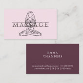 Einfache Elegante Moderne Massagetherapeutin Lotus Visitenkarte (Vorne/Hinten)