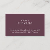 Einfache Elegante Moderne Massagetherapeutin Lotus Visitenkarte (Rückseite)