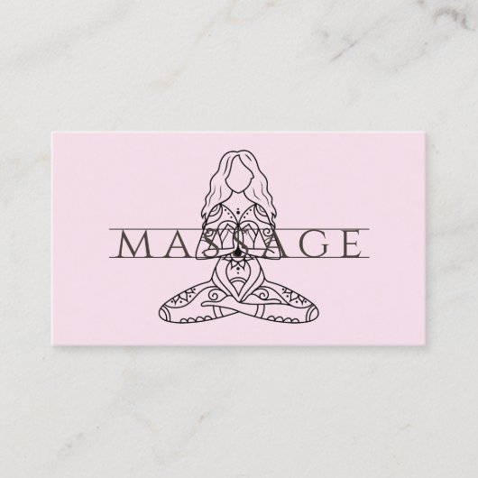 Einfache Elegante Moderne Massagetherapeutin Lotus Visitenkarte (Vorderseite)