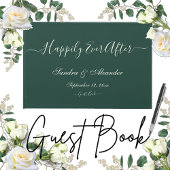 Einfache elegante moderne Minimal Emerald Green We Gästebuch