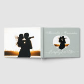 Einfache Elegante moderne Minimal Eukalyptus Green Gästebuch (Voll)