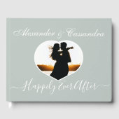 Einfache Elegante moderne Minimal Eukalyptus Green Gästebuch (Vorderseite)