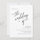 Einfache Elegante Moderne Minimalistische Hochzeit Einladung (Vorderseite)