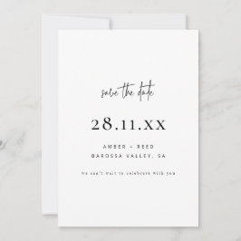 Einfache Elegante Moderne, Minimalistische Weiße H Save The Date