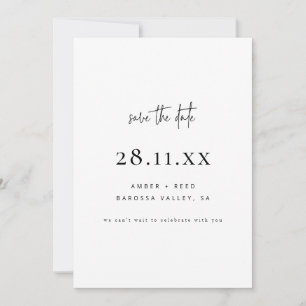 Einfache Elegante Moderne, Minimalistische Weiße H Save The Date