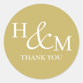 Einfache Elegante Moderne Mit Monogramm Hochzeit Runder Aufkleber