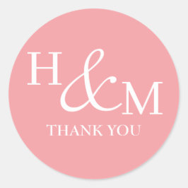 Einfache Elegante Moderne Mit Monogramm Hochzeit Runder Aufkleber
