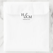 Einfache Elegante Moderne Mit Monogramm Hochzeit Runder Aufkleber (Tasche)