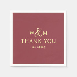 Einfache Elegante Moderne Mit Monogramm Hochzeit Serviette