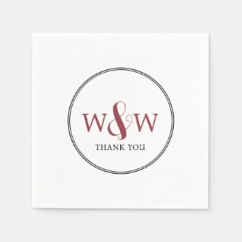 Einfache Elegante Moderne Mit Monogramm Hochzeit Serviette