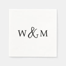 Einfache Elegante Moderne Mit Monogramm Hochzeit