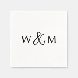Einfache Elegante Moderne Mit Monogramm Hochzeit Serviette