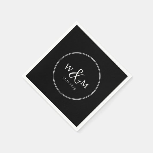 Einfache Elegante Moderne Mit Monogramm Hochzeit Serviette (Ecke)