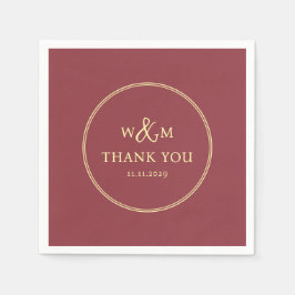 Einfache Elegante Moderne Mit Monogramm Hochzeit Serviette
