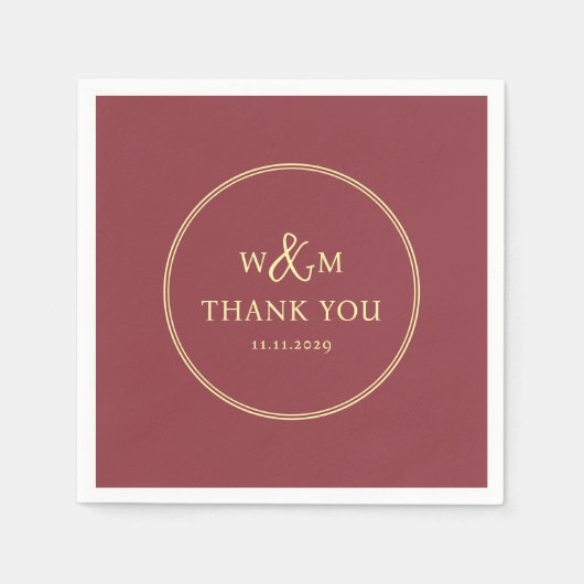 Einfache Elegante Moderne Mit Monogramm Hochzeit Serviette (Vorderseite)